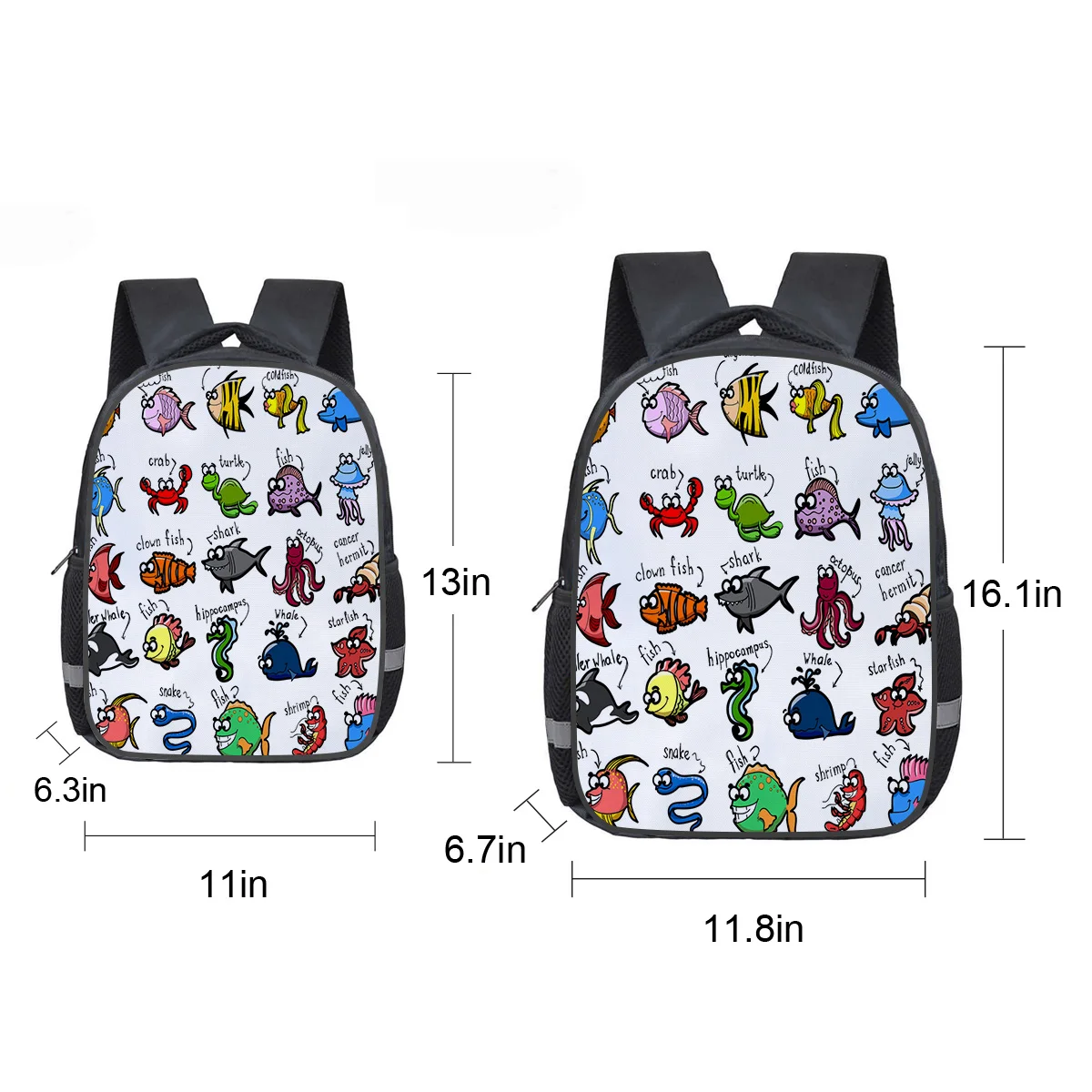 Мультфильм рыба Краб Медуза черепаха КИТ комиксы школьные книги Сумки школьный