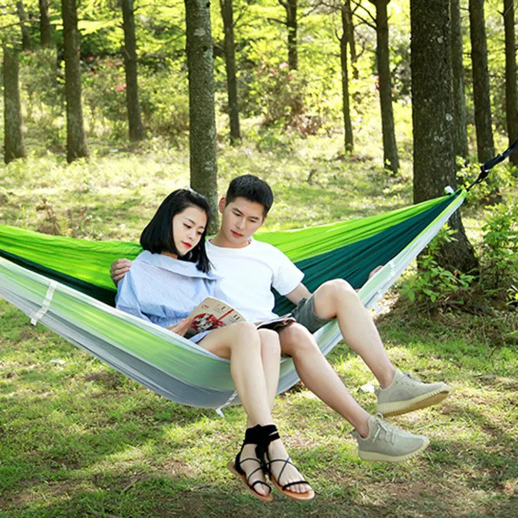 

New Portable Outdoor Camping Hammock with Mosquito Net High Strength Parachute Fabric Hanging Bed Hunting Sleeping Swing