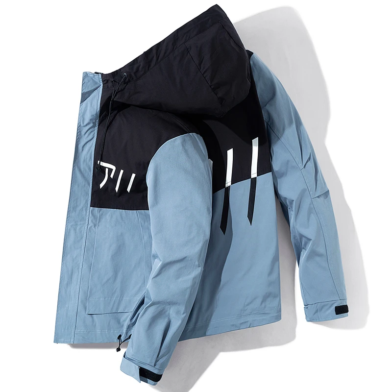 Зимние Курточка бомбер Для мужчин с капюшоном в стиле пэчворк Мужчин's Бейсбол