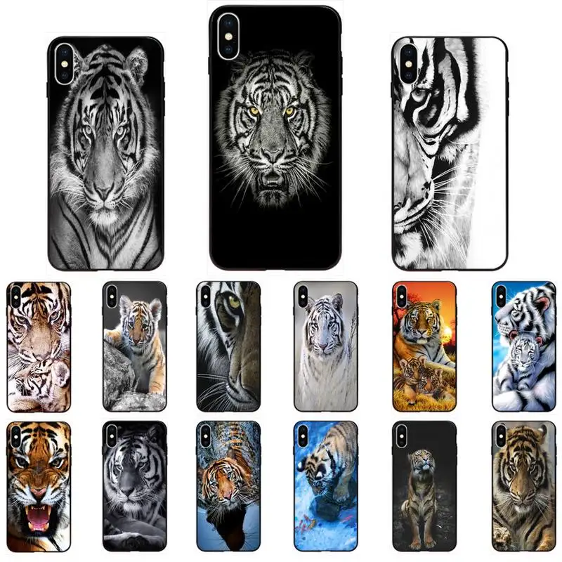 LJHYDFCNB Angry Tiger Animal Cub черный ТПУ мягкий чехол для телефона IPhone 11 Pro XS MAX 8 7 6 6S Plus X 5 5S SE XR