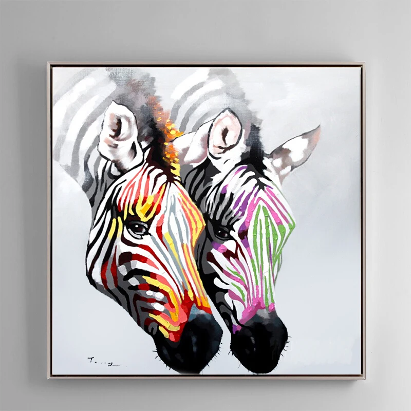 100% ручной Краски ed абстрактная живопись маслом зебры на холсте искусство