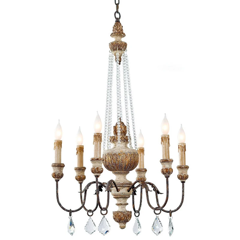 Деревянные люстры французские подвесные светильники для спальни в торговом