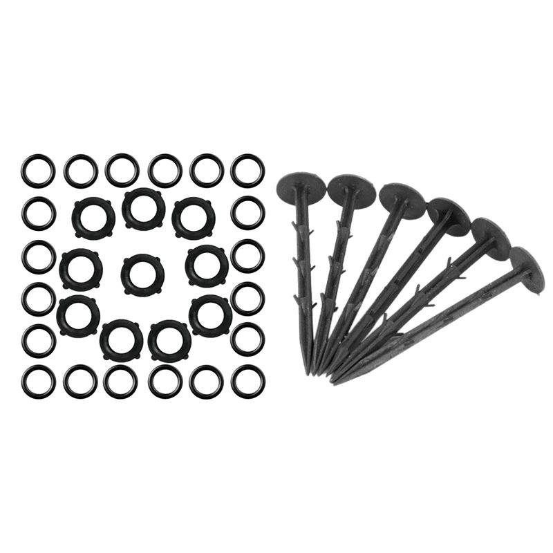 

30Pcs Garden Hose Washers Rubber Washers Seals with 100PCS Garden Nail Pegs Fix Tool for Anti-Bird Net Film