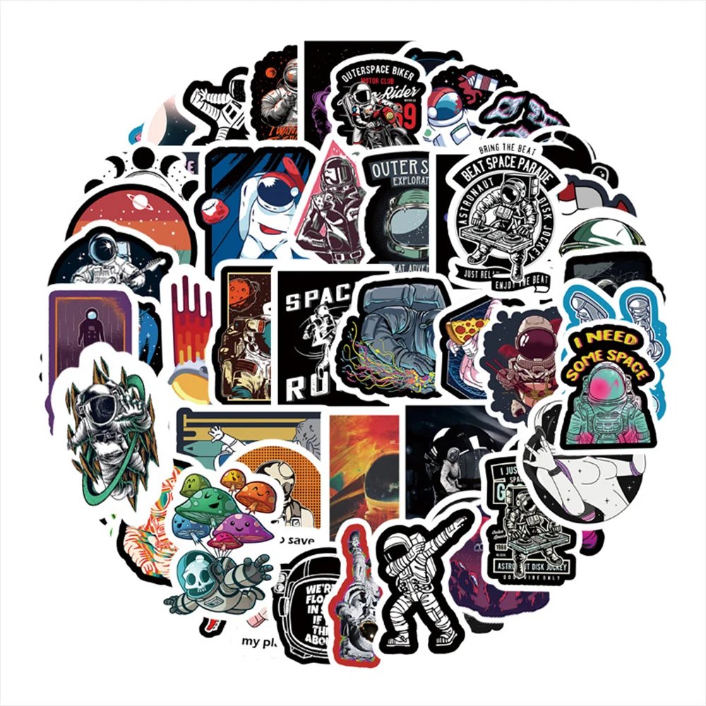 

54pcs Dream Astronaut Cartoon Scrapbooking Stickers for Laptop Car Helmet Guitar Luggage Bike Motorcycle Adesivos Sticker