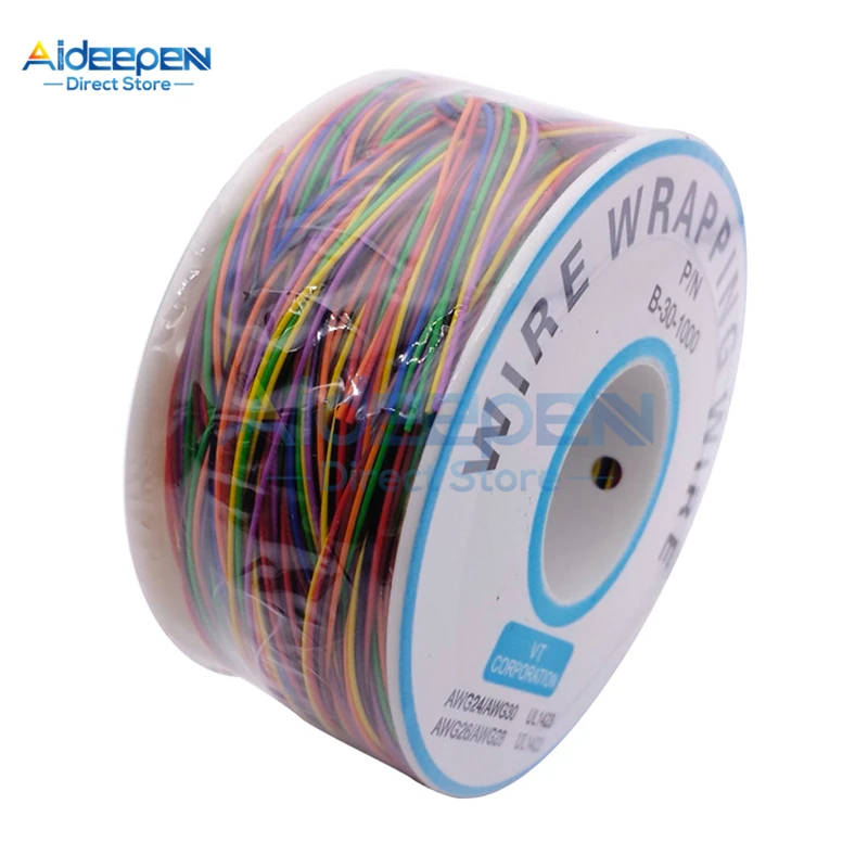 Цветная 30AWG печатная плата авиационный кабель 0,25 мм ЛУЖЕНАЯ МЕДЬ ПВХ изоляционная линия сварочный провод Перемычка провода