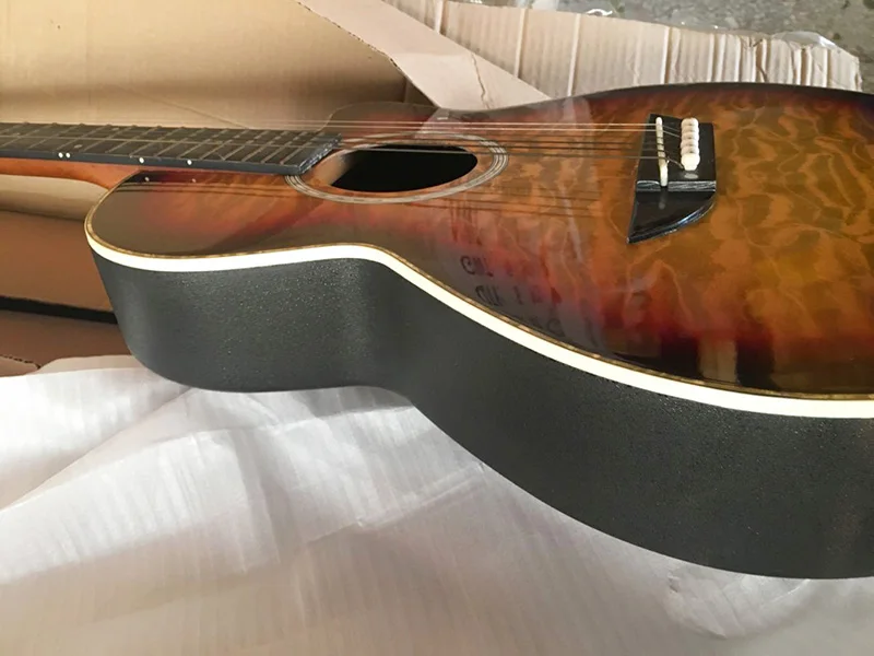 runde zurück 38 inch lager linde top elektrische akustische gitarre 6 string folk gitarre mit kleine fehler ohne truss rod free global shipping