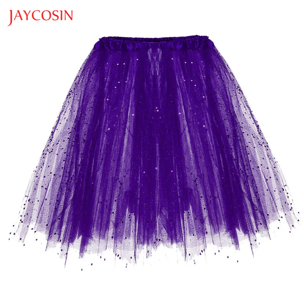 Jaycosin Женская однотонная сетчатая юбка 2020 модная бальная в горошек с блестками