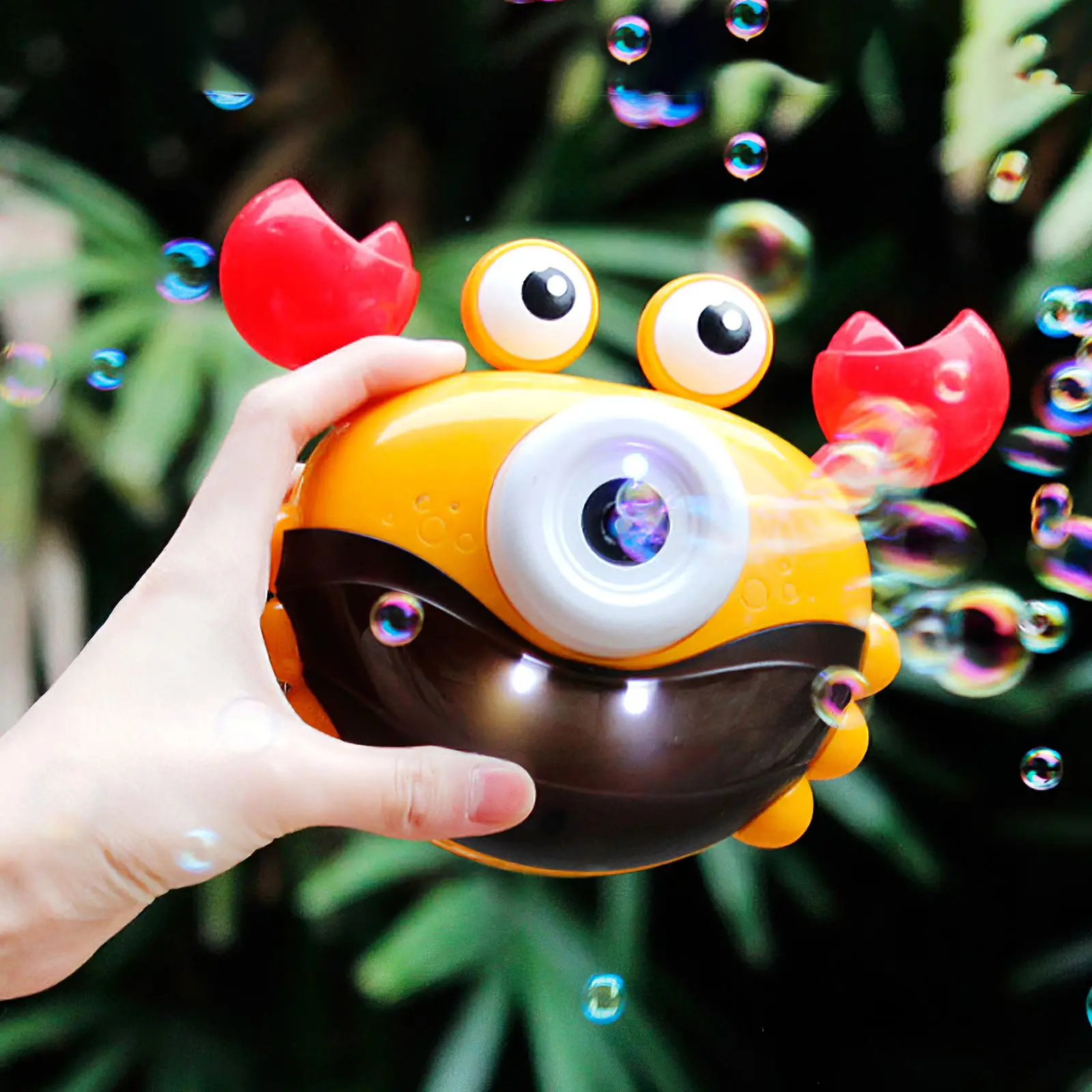 

Kids Portable Soap Bubble Blower Toy Automatic Electric Bubble Machine Toys Child Cartoon Crab Shape Bubble Maker Machine