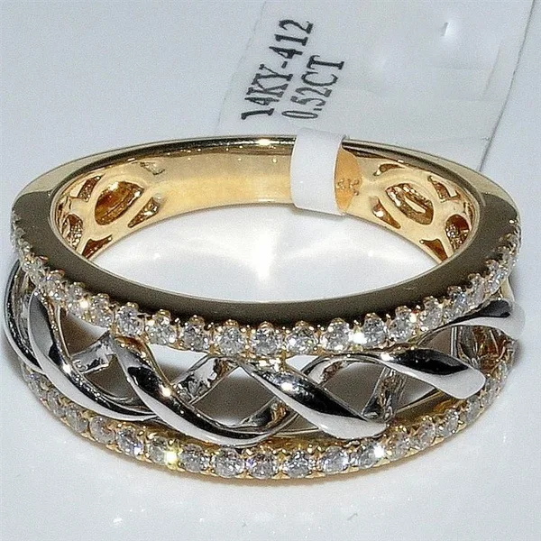 14K золото Цвет 2 карата бриллиантовые кольца для женщин Anillos Bague Bizuteria Ювелирные