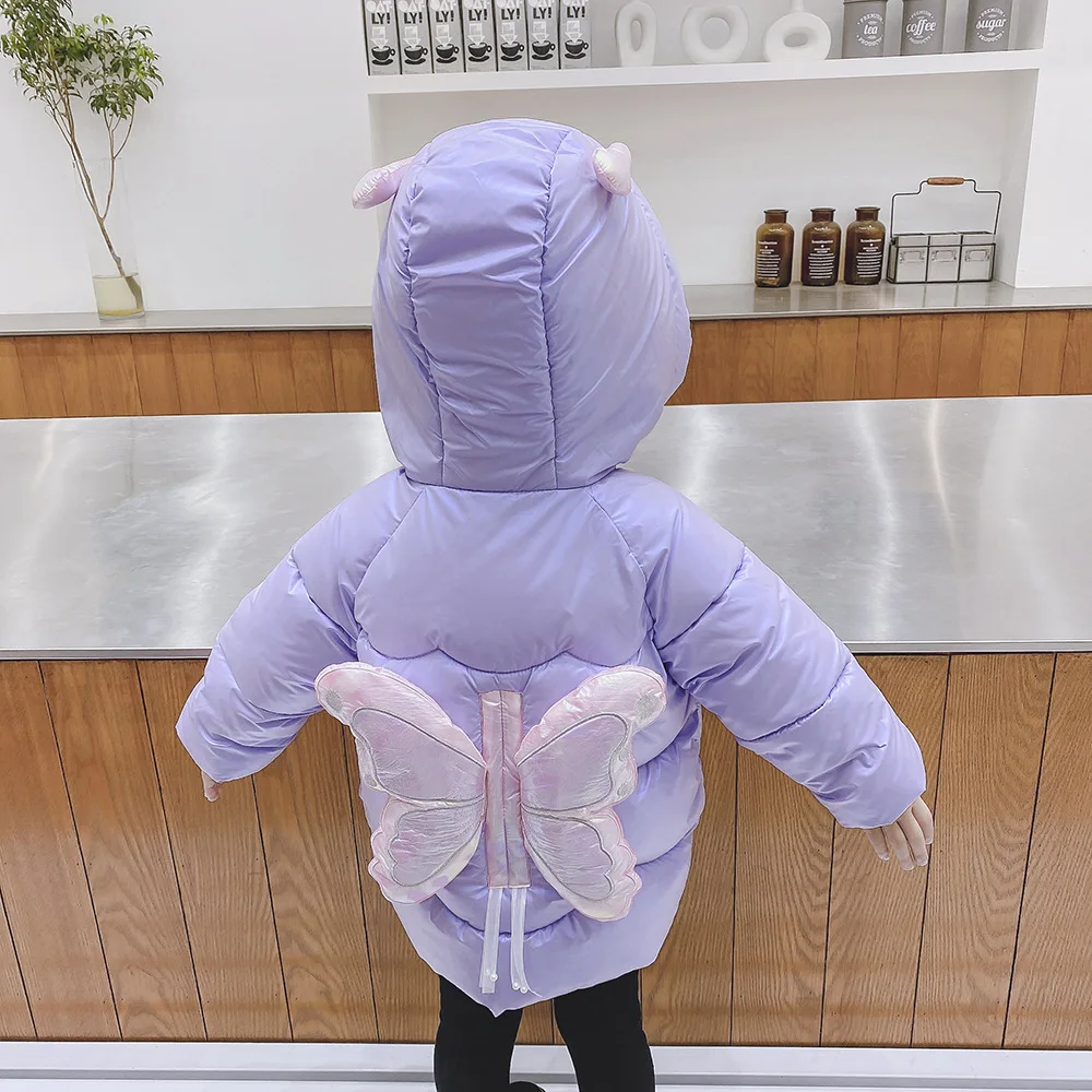 

Kids Jacket Lightweight Down Jacket For Girls Winter Coat Candy Color Girls Jacket Hooded Girls Cotton Clothing Baby 2-8 Age