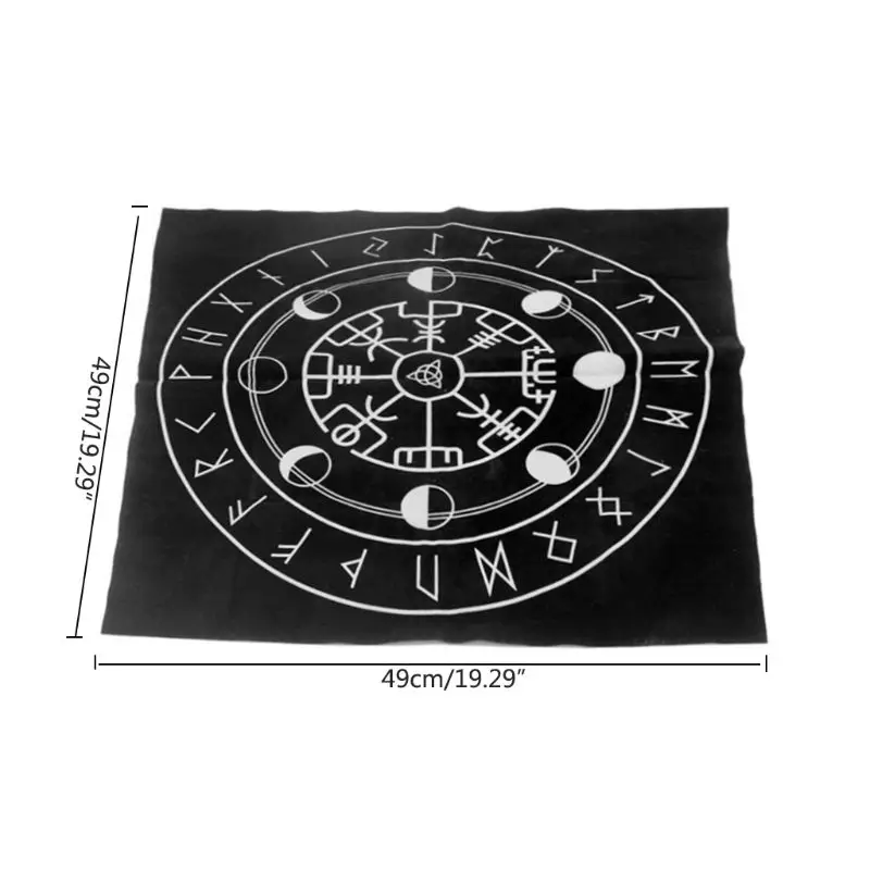 

49x49cm Tarot Tablecloth Triple Moon Pagan Altar Tarot Cloth Flannel W0YB