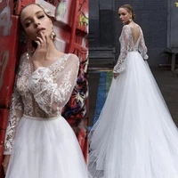 eightale v neck wedding dress bohemian appliques lace long wedding gown boho a line tulle vintage bridal dress robe de mariage