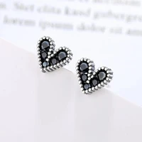 2020 fashion jewelry korean s925 sterling silver love heart stud earrings vintage for women female party accessories