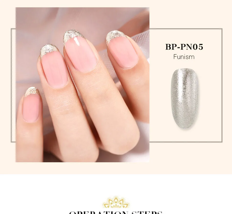 BORN PRETTY 6 пилка для ногтей черный белый красный золотой серебряный обычный лак для ногтей Украшение Советы Дизайн ногтей для DIY маникюра