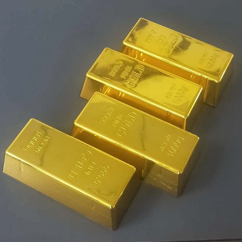 

Home Office Decoration Door Stopper Wedge Plastic Simulation Fake Bullion Brick Bar Paperweight