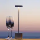 Современная креативная Беспроводная настольная лампа для бара, портативный светодиодный ночсветильник с USB-зарядкой, металлическое прикроватное освесветильник для ресторанов, кафе