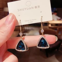 2020 new fashion hot sale womens earrings geometry triangle zircon ear stud earrings for women bijoux korean jewelry wholesale