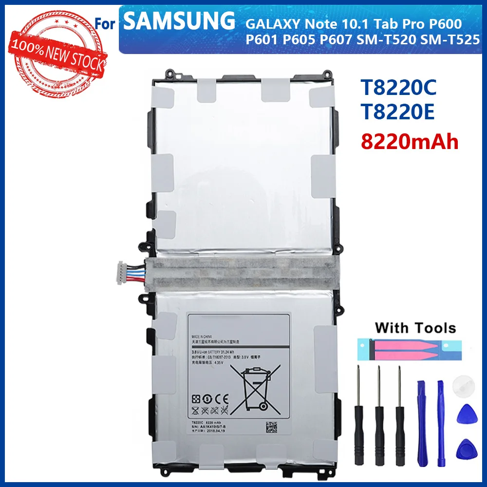 100% подлинный T8220E T8220C T8220U аккумулятор для Samsung GALAXY Note 10 1 Tab Pro P600 P601 P605 P607 T520 T525 8220 мАч
