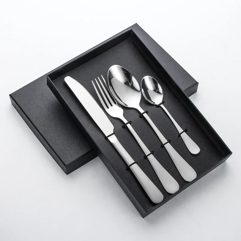

4PCs/Set Spoon Fork Knife Dinnerware Sets Colorful Stainless Steel Ice Cream Dessert Coffee Kitchen Decoration Tableware Set