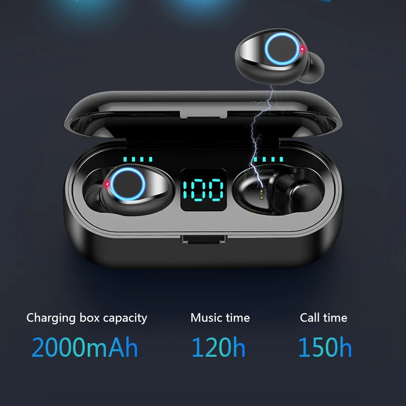 V5.0 Touch Sport Waterproof Bluetooth Earphone Gaming Headset LED-Display Mini Stereo For Iphone | Электроника