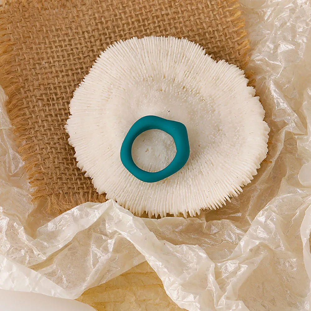 

2021 New Bohemia Transparent Resin Acrylic Square Rings For Women Friends Couple Jewelry Trendy Travel