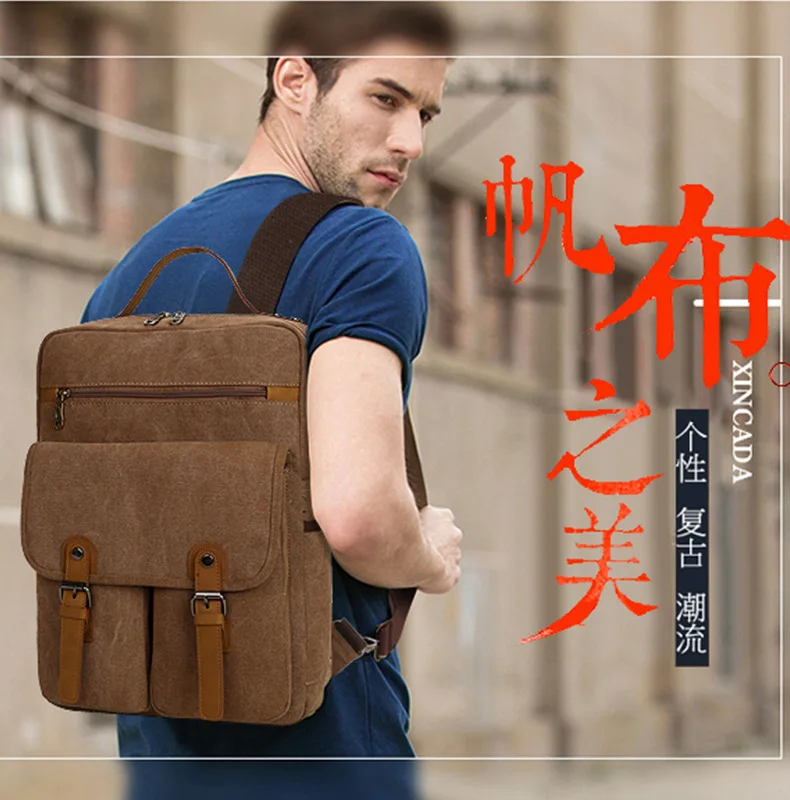 Женский Рюкзак Мужская Универсальная Холщовая сумка для компьютера уличная