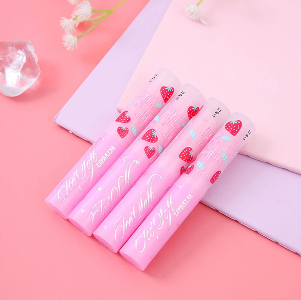 Ледяной мягкий Клубничный цвет бальзам для губ согревающая губная помада слегка