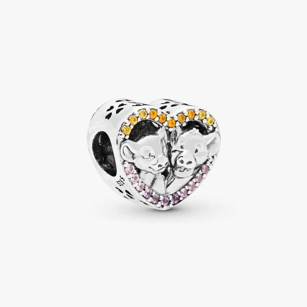 

925 Sterling Silver Heart Charm Beads Fit Original Pandora Bracelets DIY Jewelry Making For Women