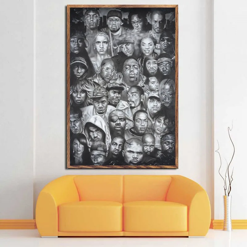 Wu-Tang Clan 2PAC Legends of Hip Hop Rapper Rap музыка художественная живопись Шелковый Холст плакат настенный домашний декор