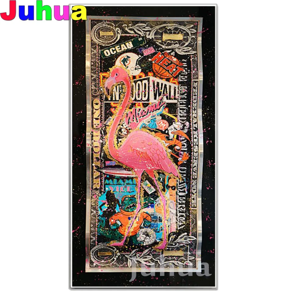 

Полноразмерная/круглая 5d алмазная живопись «сделай сам», граффити, фламинго, 5d картина стразы, вышивка крестиком, Алмазная мозаика, искусст...