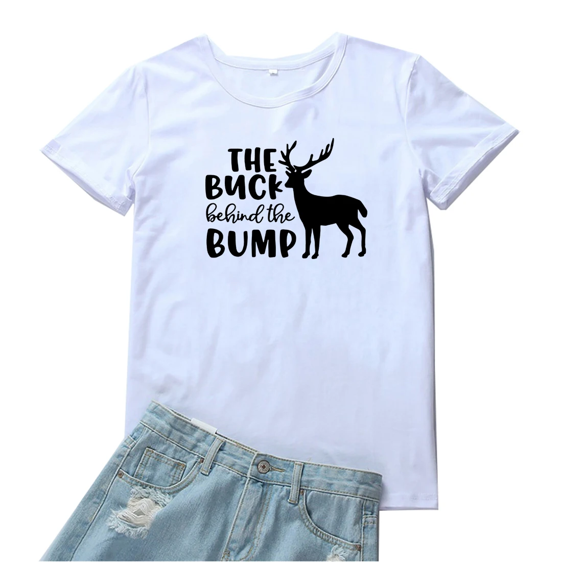 Футболка женская с принтом животного Модный повседневный топ круглым вырезом