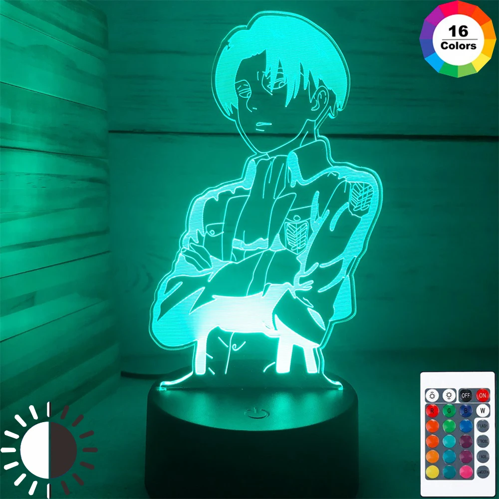 

Acrylic Table Lamp Anime Attack on Titan for Home Room Decor Light Cool Kid Child Gift Captain Levi Ackerman Figure Night Light