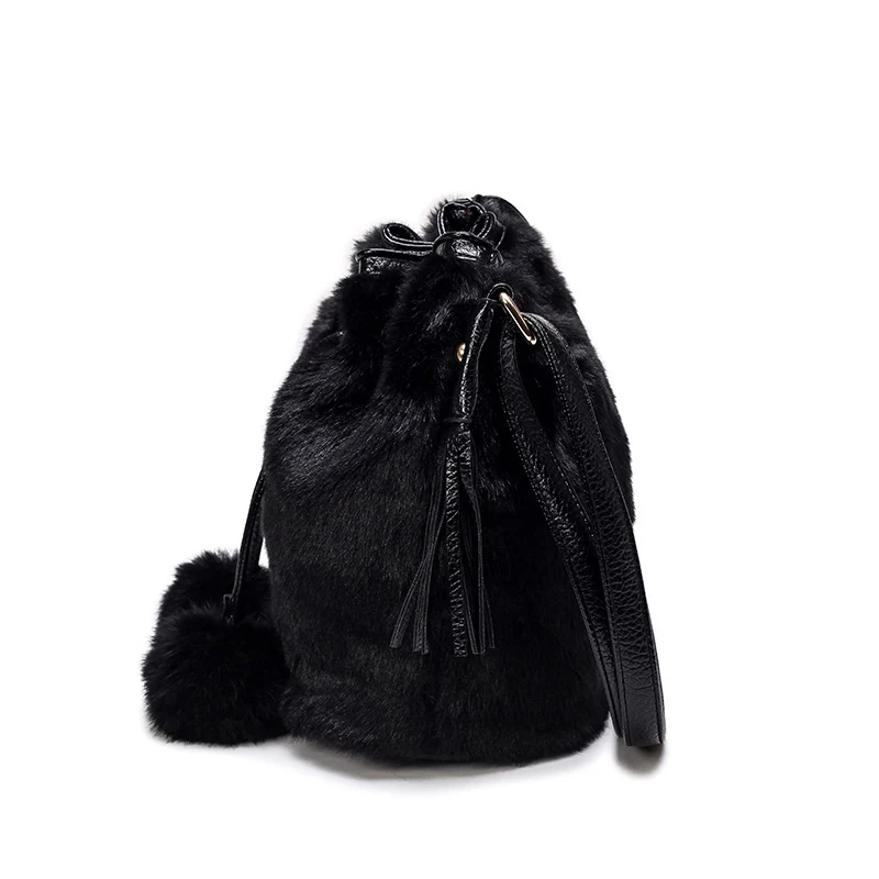 Осенне-зимняя сумка модная женская через плечо с леопардовым принтом плюшевая