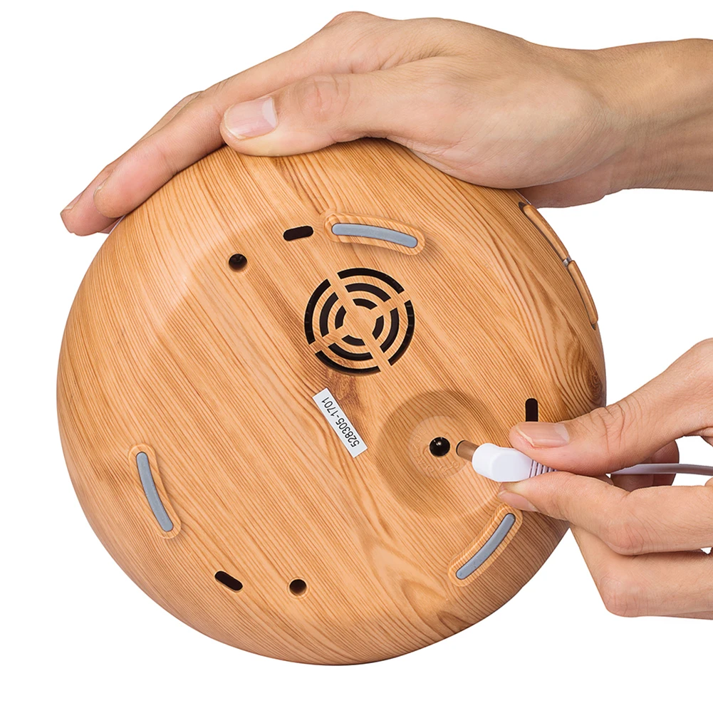 

300ml Ultrasonic Air Humidifier Timed Wood Grain Aromatherapy Essential Oil Diffuser Household Portable Mini Car Humidifier