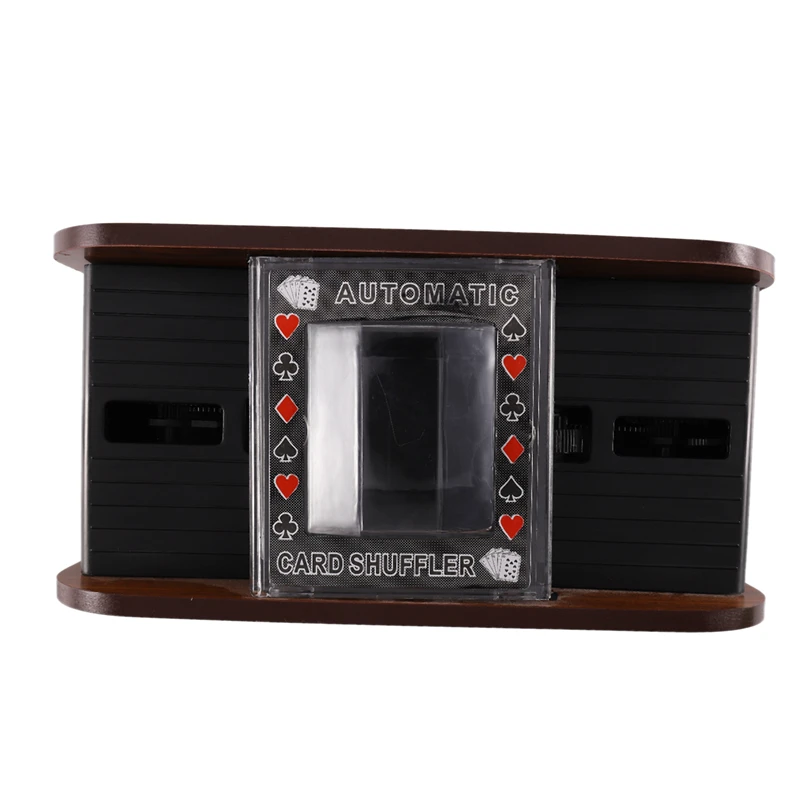Board Game Poker Casino Wooden Automatic Playing Card Pocker Shuffler Support 2 Deck | Электроника