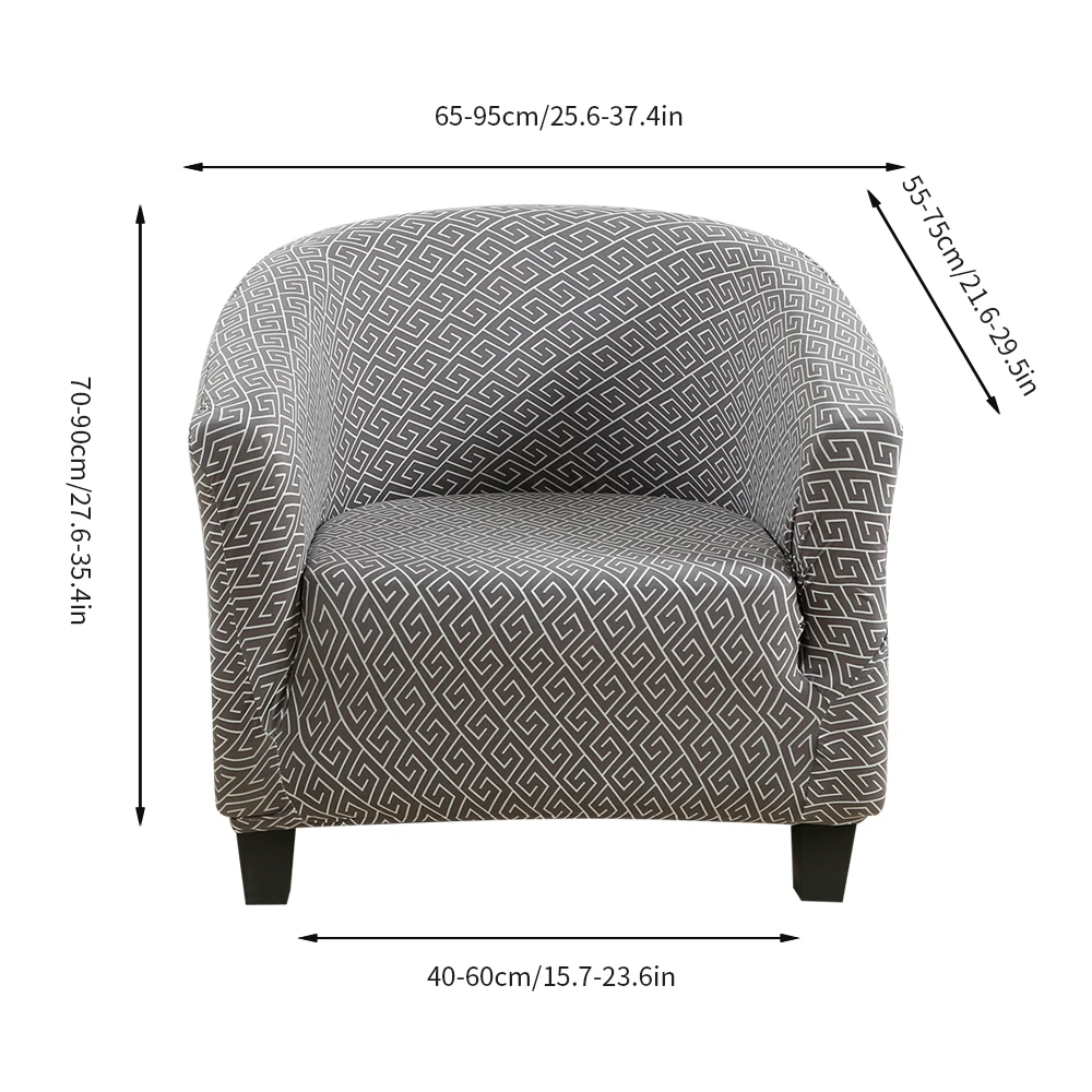 

Elastic Coffee Tub Sofa Cover Spandex Washable Home Furniture Slipcover Protector Skin-friendly Single Seat Armchair Cover