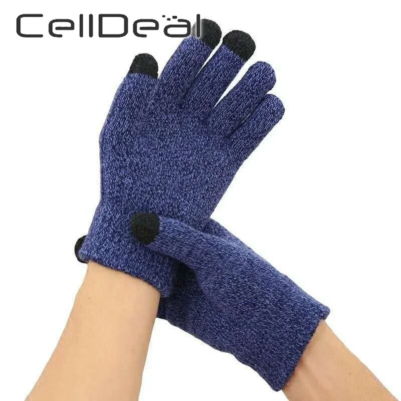 Мужские и женские зимние теплые перчатки сенсорный экран мобильный телефон для