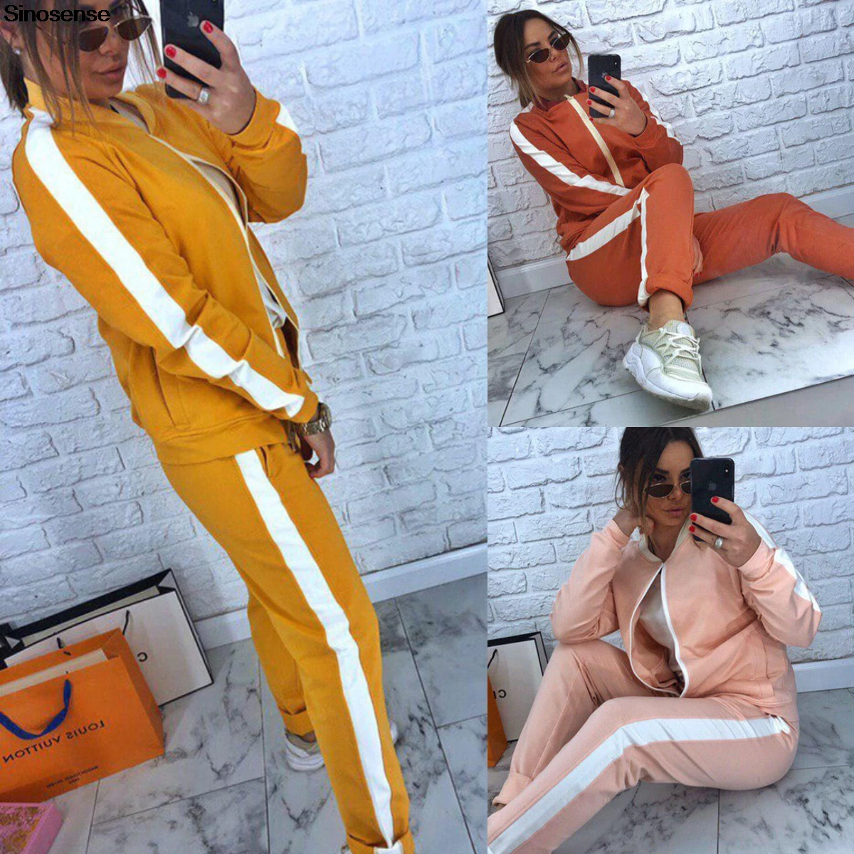 Новый весенне осенний комплект из двух предметов 2019 куртка на молнии с длинными