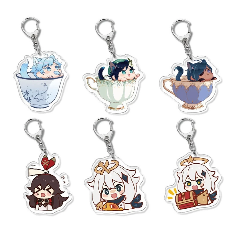 

Модный Аниме Genshin Impact Zhongli, разбавленный брелок Venti Paimon, основа, акриловые подставки, брелок, подарок для фанатов
