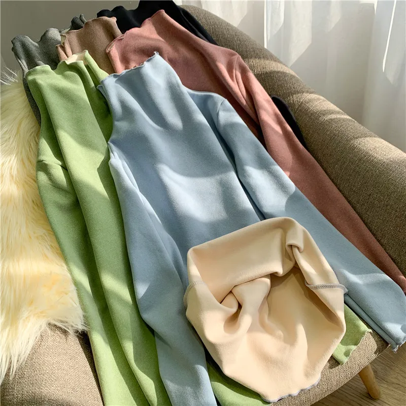 

Autumn Winter Basics Turtleneck Long Sleeve Solid Pullovers Korean Sweet Thick Women Sweaters Japanese Preppy Style Sueter Mujer