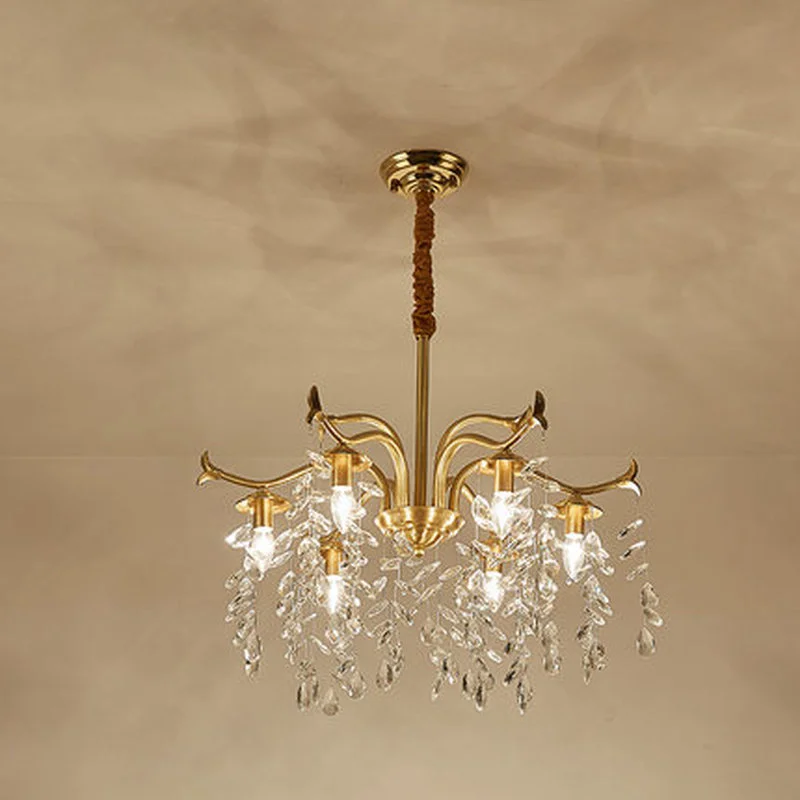 Современный хрустальный светодиодный подвесной светильник K9 медный