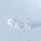 MENGYI Модный кулон Снежинка ожерелье серьги для женщин геометрический Свитер Цепочка Ожерелье Набор femme ювелирные изделия