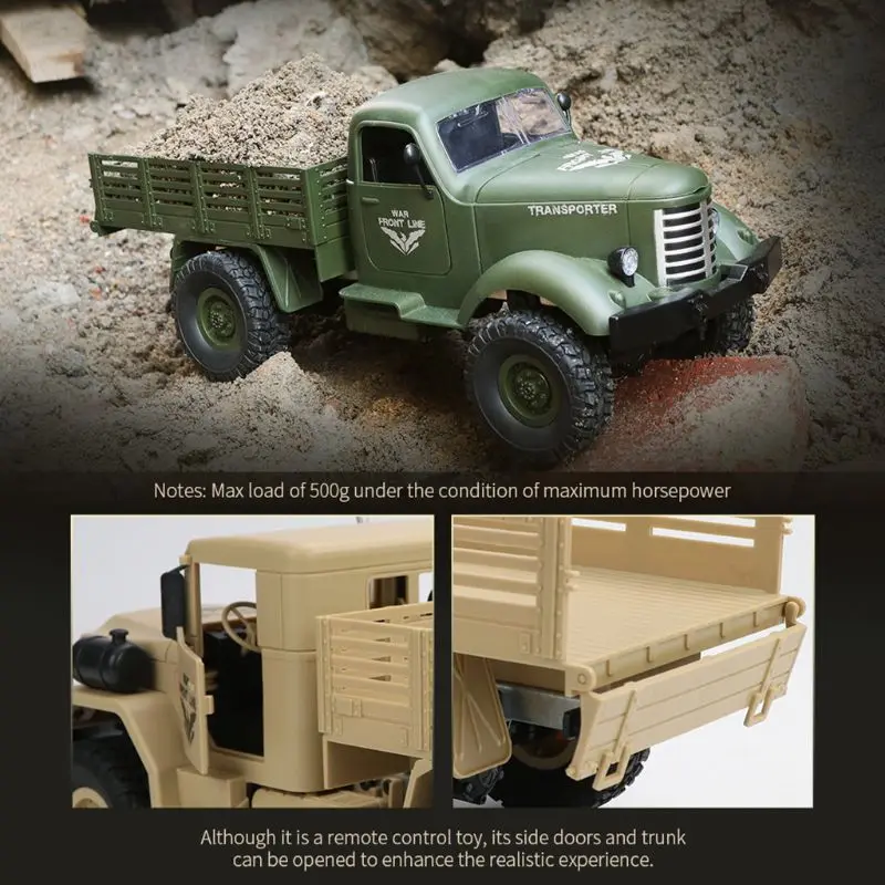 1/18 2 4G 6WD RC военный грузовик автомобиль 6 колесный пульт дистанционного управления