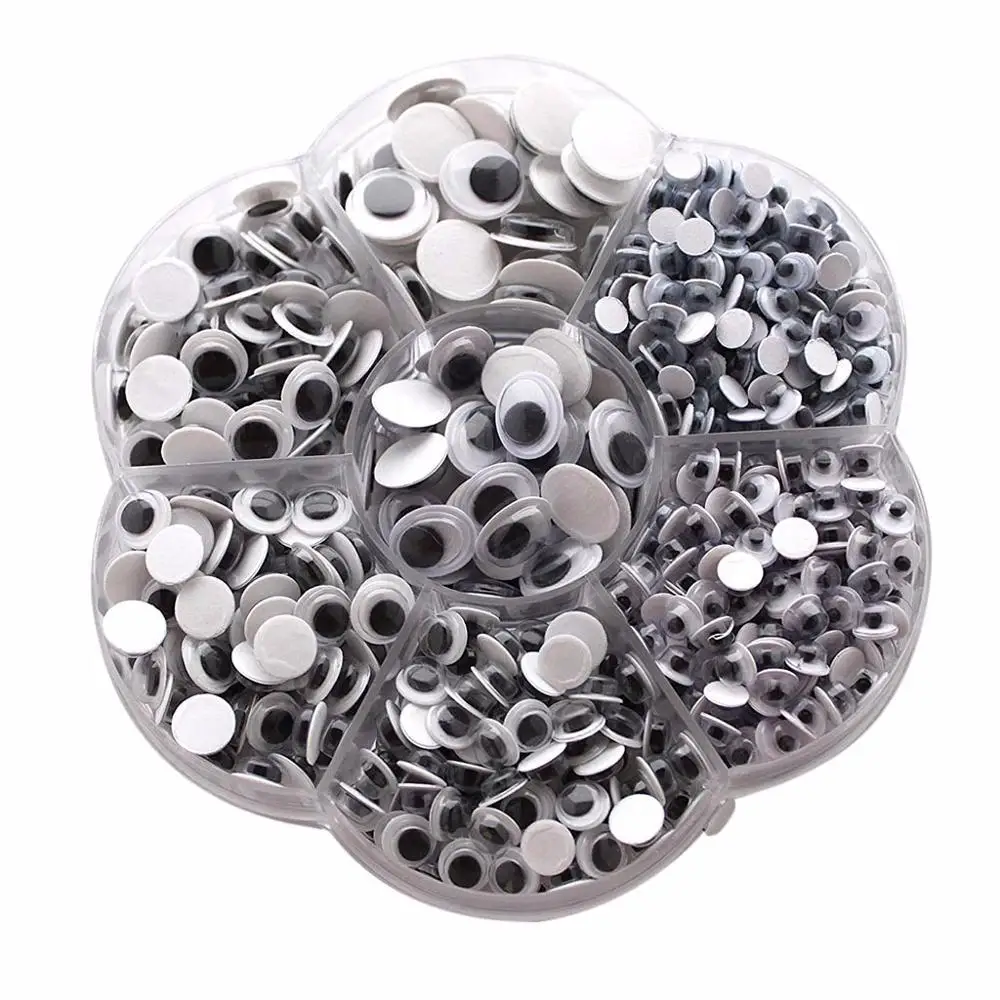 700 штук черный смешанный Бегающие глазки с самоклеющейся DIY Скрапбукинг ремесел