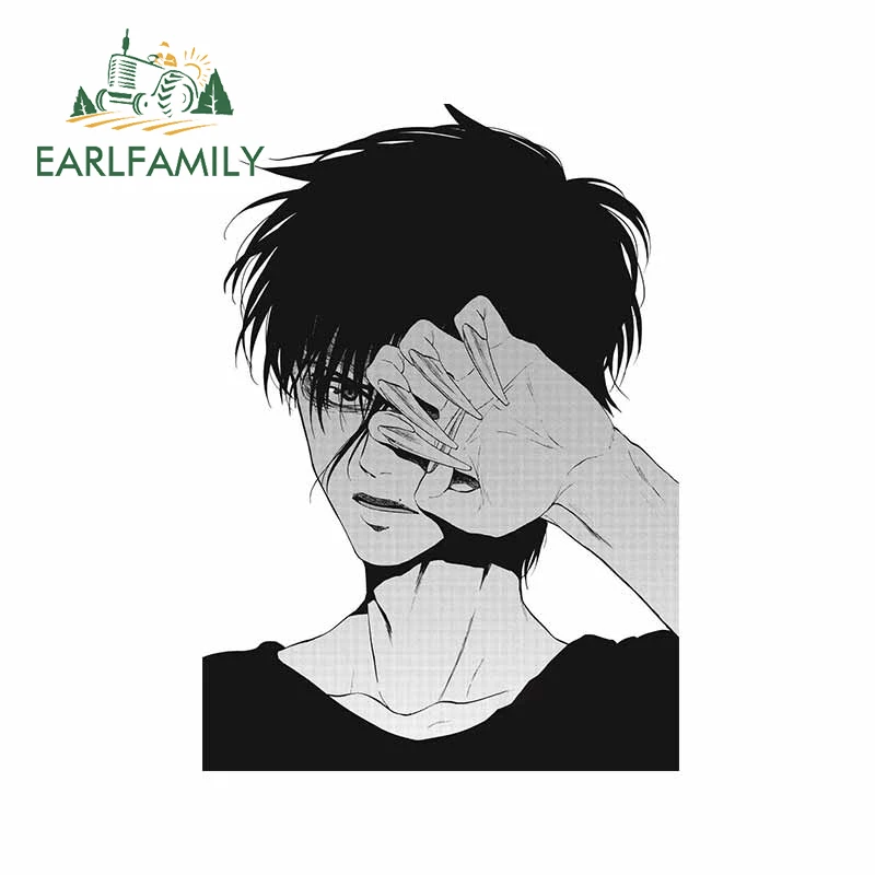 

Автомобильная наклейка на лобовое стекло EARLFAMILY, 13 см х 9,3 см, защита от царапин на холодильник, наклейки на фургон дюйма, аниме, Стайлинг авто...