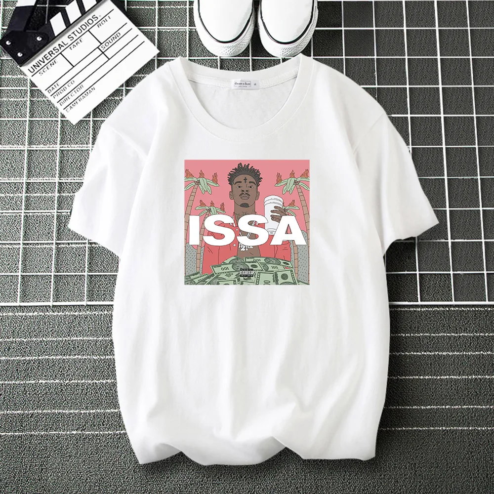 

21 Savage Issa Singer Tee Shirt Men Woman Music Album Fashion T Shirt Brand Casual Loose Tops Male Hip Hop Harajuku T-Shirts