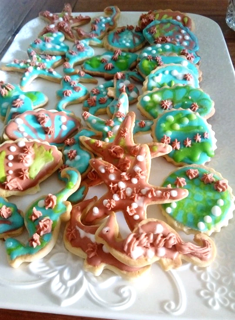 3Pcs/Set cute Ocean Sea Star Shells Sea Horse Mould Cookies Fondant Mold Chocolate Cake Cutter DIY Baking Decorating Tools