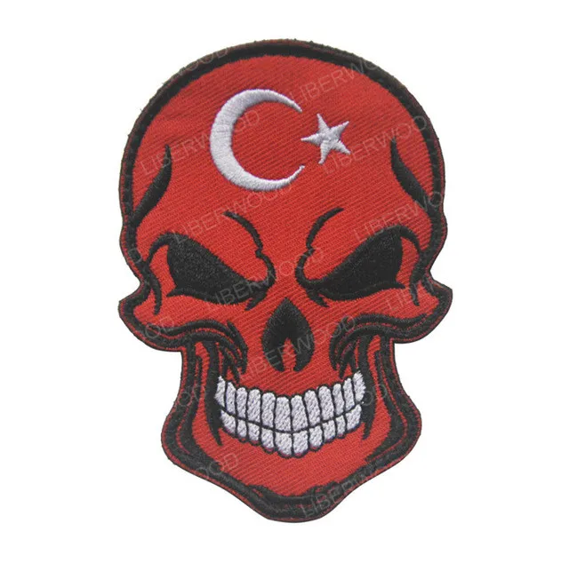 Turkey Punisher Каратель Спартанский череп шлем Россия Американский Израиль Канада Испанский Великобритания Чешский Немецкий флаг патч тактический боевой дух нашивки значки - Цвет: Turkey Punisher
