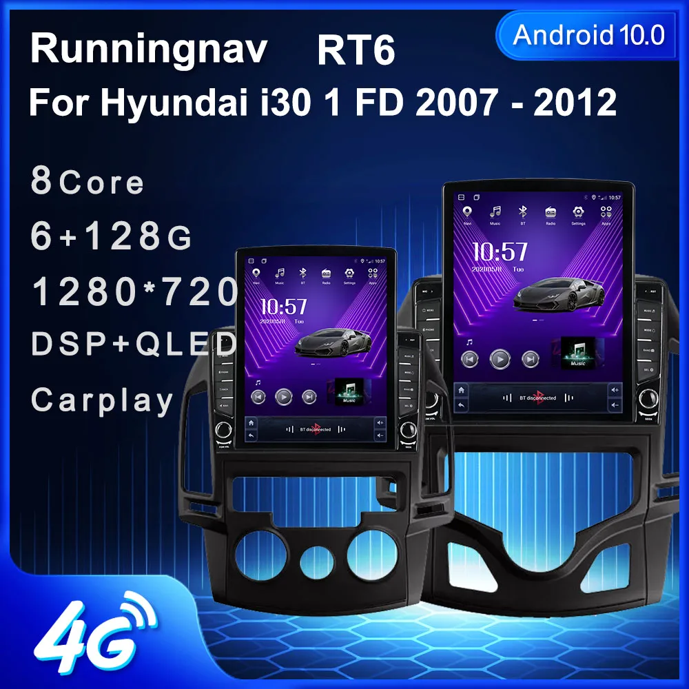 Runningnav для Hyundai i30 1 FD 2007 2012 Tesla Тип Android автомобильное радио мультимедийный