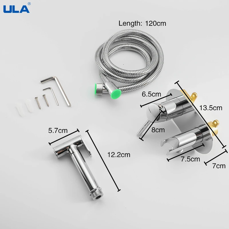 Латунный спрей для биде ULA ручной комплект подгузников с горячей и холодной водой